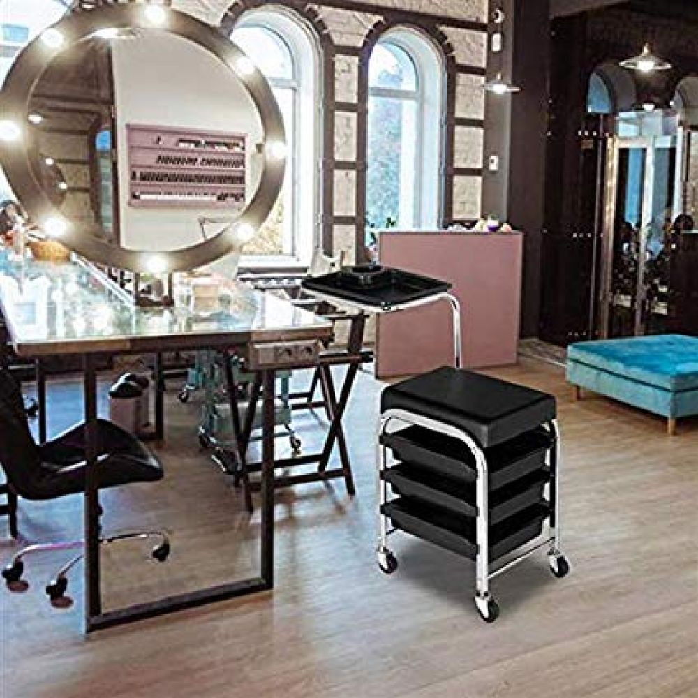 Beauty Salon Trolley Chair With 3 Drawers for Nail Technician 